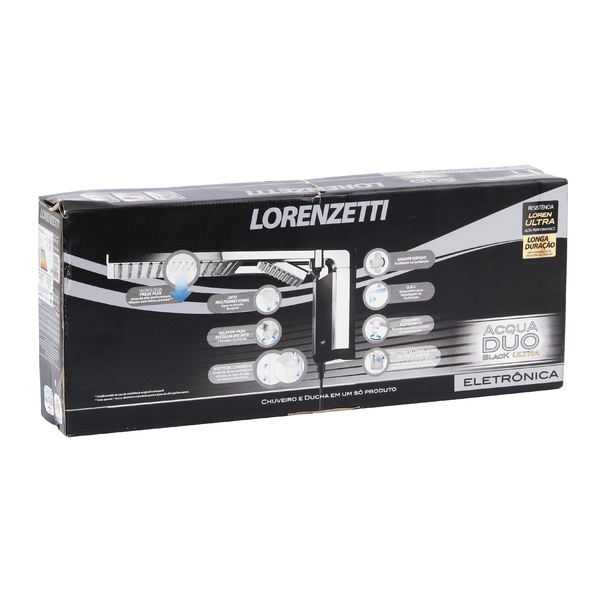 Chuveiro Elétrico Eletrônico 220v 7800w Preto e Cromado Quadrado Acqua Duo Ultra Lorenzetti - Imagem 10