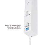 Chuveiro Elétrico Eletrônico com Visor Digital 220v 7700w Branco e Cromado Quadrado Falls Digital Hydra - Imagem 8