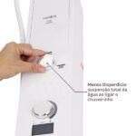 Chuveiro Elétrico Eletrônico com Visor Digital 220v 7700w Branco e Cromado Quadrado Falls Digital Hydra - Imagem 9