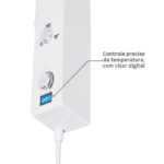 Chuveiro Elétrico Eletrônico com Visor Digital 220v 7700w Branco e Cromado Quadrado Falls Digital Hydra - Imagem 7