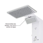 Chuveiro Elétrico Eletrônico com Visor Digital 220v 7700w Branco e Cromado Quadrado Falls Digital Hydra - Imagem 6