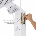 Chuveiro Elétrico Eletrônico com Visor Digital 220v 7700w Branco e Cromado Quadrado Falls Digital Hydra - Imagem 5