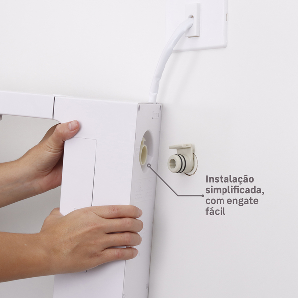 Chuveiro Elétrico Eletrônico 220v 7700w Branco e Cromado Quadrado Falls Hydra - Imagem 4