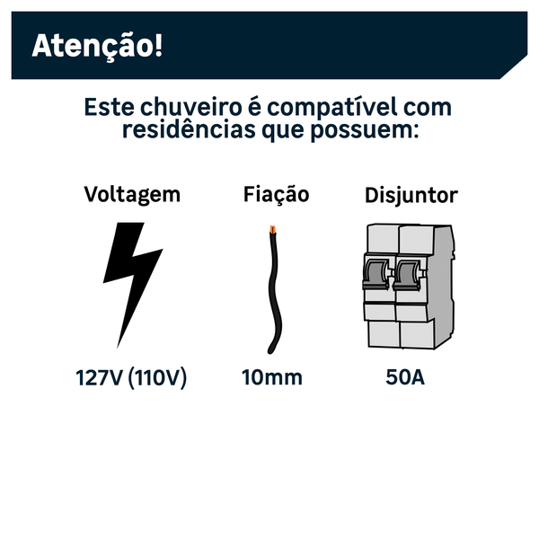Chuveiro Eletrônico 127v (110v) 5500w Branco e Cromado Acqua Storm Lorenzetti - Imagem 4
