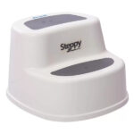 Degrau Burigotto Steppy 2 em 1 Branco com Cinza