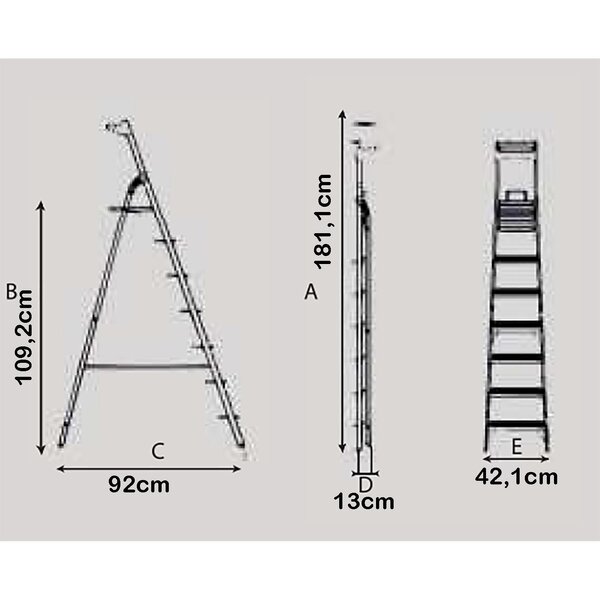 Escada Dobravel 5 Degraus Confort em Aluminio Alumasa - Imagem 9