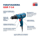 Furadeira e Parafusadeira Bosch 400w 3 8 GSR 7-14 E 127v - Imagem 9