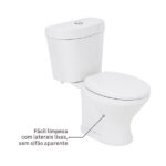 Kit Vaso Sanitário com Caixa Acoplada e Assento Branco Duplo Acionamento 3 6L Saída Vertical Infantil Icasa - Imagem 5