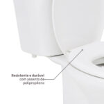 Kit Vaso Sanitário com Caixa Acoplada e Assento Branco Duplo Acionamento 3 6L Saída Vertical Infantil Icasa - Imagem 7
