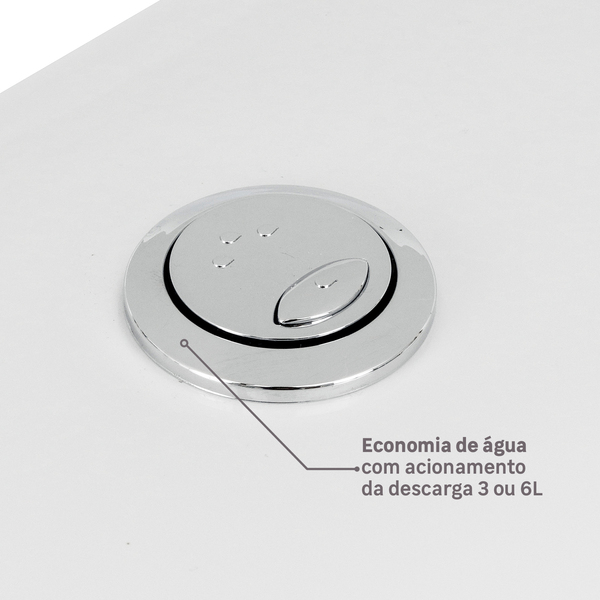 Kit Vaso Sanitário com Caixa Acoplada e Assento Branco Duplo Acionamento 3 6L Saída Vertical Mariana Icasa - Imagem 7