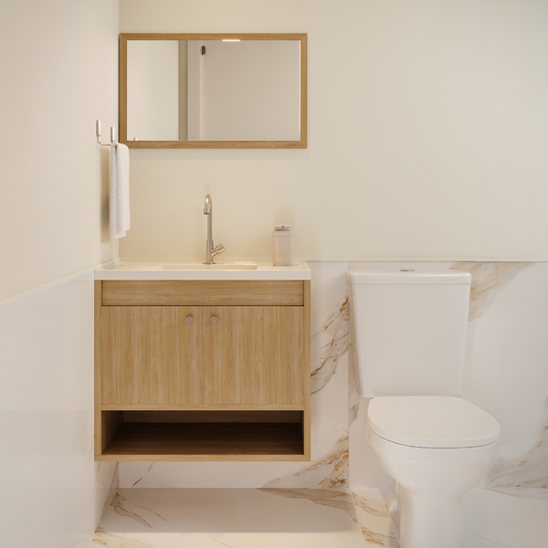 Kit Vaso Sanitário com Caixa Acoplada e Assento Branco Duplo Acionamento 3 6L Saída Vertical Mariana Icasa - Imagem 3