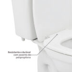 Kit Vaso Sanitário com Caixa Acoplada e Assento Branco Duplo Acionamento 3 6L Saída Vertical Mariana Icasa - Imagem 8