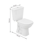 Kit Vaso Sanitário com Caixa Acoplada e Assento Branco Duplo Acionamento 3 6L Saída Vertical Mariana Icasa - Imagem 10