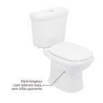 Kit Vaso Sanitário com Caixa Acoplada e Assento Branco Duplo Acionamento 3 6L Saída Vertical Sabatini Icasa - Imagem 5