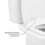 Kit Vaso Sanitário com Caixa Acoplada e Assento Branco Duplo Acionamento 3 6L Saída Vertical Sabatini Icasa - Imagem 7