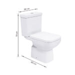 Kit Vaso Sanitário com Caixa Acoplada e Assento Branco Duplo Acionamento 3 6L Vertical Lyon Plus Sensea - Imagem 9