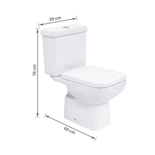 Kit Vaso Sanitário com Caixa Acoplada e Assento Branco Duplo Acionamento 3 6L Vertical Lyon Plus Sensea - Imagem 9