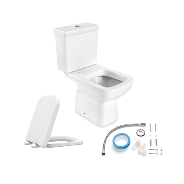 Kit Vaso Sanitário com Caixa Acoplada e Assento Branco Duplo Acionamento 3 6L Vertical Lyon Plus Sensea - Imagem 8