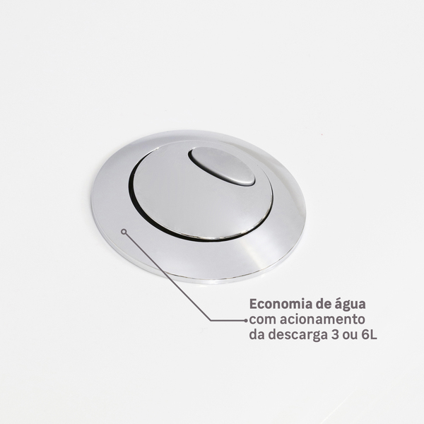 Kit Vaso Sanitário com Caixa Acoplada e Assento Branco Duplo Acionamento 3 6L Vertical Lyon Plus Sensea - Imagem 6