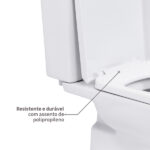Kit Vaso Sanitário com Caixa Acoplada e Assento Branco Duplo Acionamento 3 6L Vertical Lyon Plus Sensea - Imagem 7