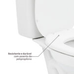 Kit Vaso Sanitário com Caixa Acoplada e Assento Branco Duplo Acionamento 3 6L Saída Vertical Aspen Deca - Imagem 6