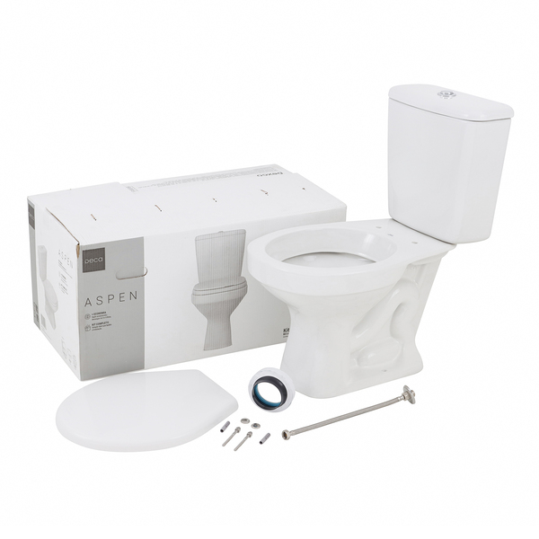 Kit Vaso Sanitário com Caixa Acoplada e Assento Branco Duplo Acionamento 3 6L Saída Vertical Aspen Deca - Imagem 3