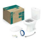 Kit Vaso Sanitário com Caixa Acoplada e Assento Branco Duplo Acionamento 3 6L Vertical City - Celite - Imagem 3