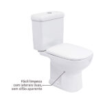 Kit Vaso Sanitário com Caixa Acoplada e Assento Branco Duplo Acionamento 3 6L Saída Vertical Lille Sensea - Imagem 5