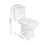 Kit Vaso Sanitário com Caixa Acoplada e Assento Branco Duplo Acionamento 3 6L Saída Vertical Lirio Fiori - Imagem 9