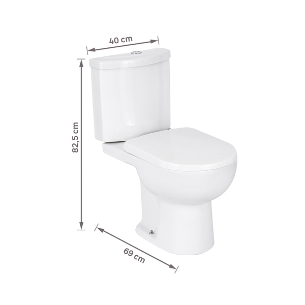 Kit Vaso Sanitário com Caixa Acoplada e Assento Branco Duplo Acionamento 3 6L Saída Vertical Luna Speciale Icasa - Imagem 10
