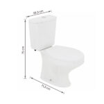 Kit Vaso Sanitário com Caixa Acoplada e Assento Branco Duplo Acionamento 3 6L Saída Vertical Ravena Deca - Imagem 9