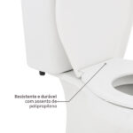 Kit Vaso Sanitário com Caixa Acoplada e Assento Branco Duplo Acionamento 3 6L Saída Vertical Ravena Deca - Imagem 7