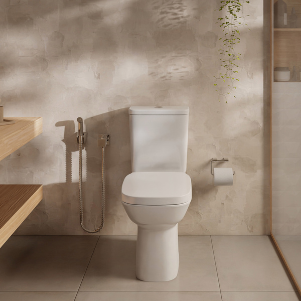 Kit Vaso Sanitário com Caixa Acoplada e Assento Branco Duplo Acionamento 3 6L Saída Vertical Square Roca - Imagem 3
