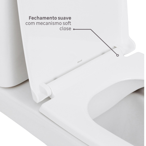 Kit Vaso Sanitário com Caixa Acoplada Branco 3 6L Vertical Gali Docol - Imagem 7