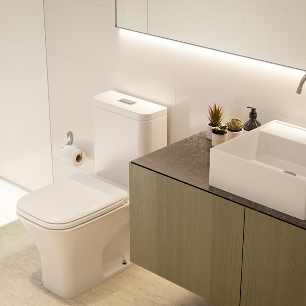 Kit Vaso Sanitário com Caixa Acoplada Branco 3 6L Vertical Gali Docol - Imagem 3