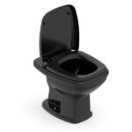 Kit Vaso Sanitário Convencional com Assento Preto Saída Vertical Fit Plus - Celite