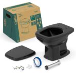 Kit Vaso Sanitário Convencional com Assento Preto Saída Vertical Fit Plus - Celite - Imagem 4