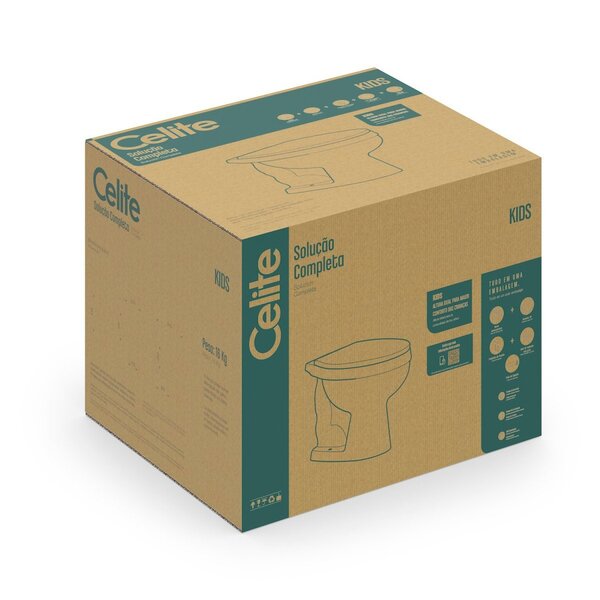 Kit Vaso Sanitário Convencional com Assento Pp Kids  Branco Brilhante - Celite - Imagem 7