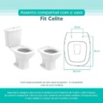 Tampa Vaso Sanitário Madeira Laqueada Fit Branco para Bacia - Celite - Imagem 3