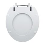 Tampa Vaso Sanitário Madeira Laqueada Oval Convencional Branco para Bacia - Celite - Imagem 5