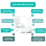 Tampa Vaso Sanitário Madeira Laqueada Oval Convencional Branco para Bacia - Celite - Imagem 4
