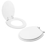 Tampa Vaso Sanitário Madeira Laqueada Oval Convencional Branco para Bacia - Celite - Imagem 2