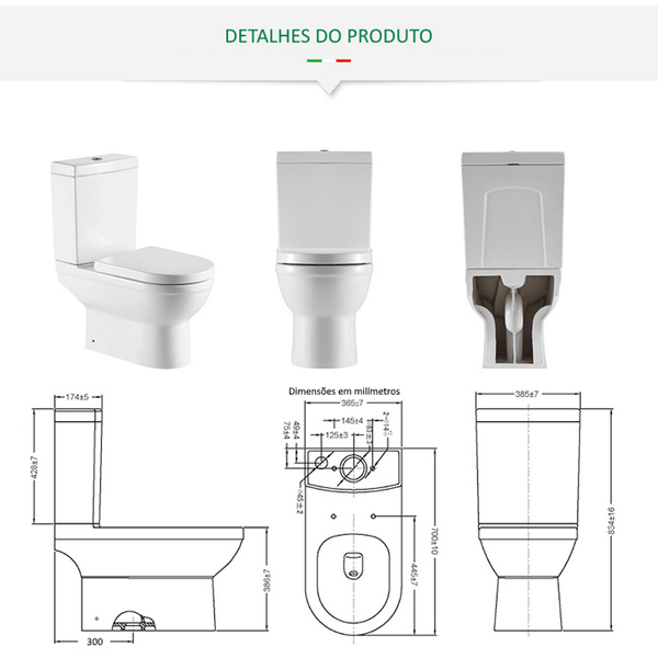 Vaso Sanitario Caixa Acoplada Smart Fit - Smart Norte - Imagem 6