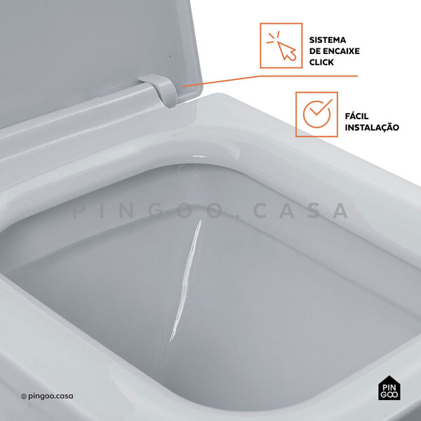 Vaso Sanitário Monobloco - Caixa Acoplada - Topázio Pingoo.casa - Branco - Imagem 4
