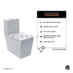 Vaso Sanitário Monobloco - Caixa Acoplada - Topázio Pingoo.casa - Branco - Imagem 2