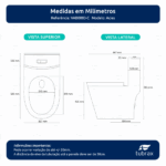 Vaso Sanitário Monobloco Completo - Caixa Acoplada Privada Acies - Tubrax - Imagem 10