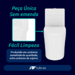Vaso Sanitário Monobloco Completo - Caixa Acoplada Privada Acies - Tubrax - Imagem 3