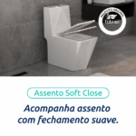 Vaso Sanitário Monobloco Completo - Caixa Acoplada Privada Diamante - Tubrax - Imagem 4