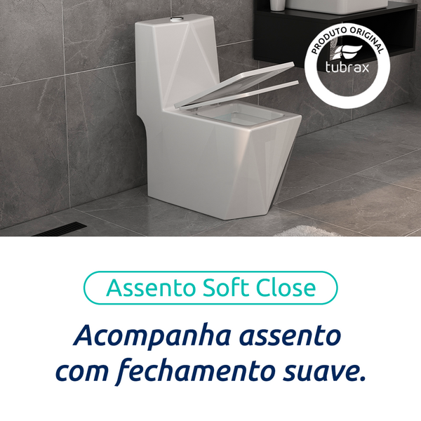 Vaso Sanitário Monobloco Completo - Caixa Acoplada Privada Diamante - Tubrax - Imagem 4