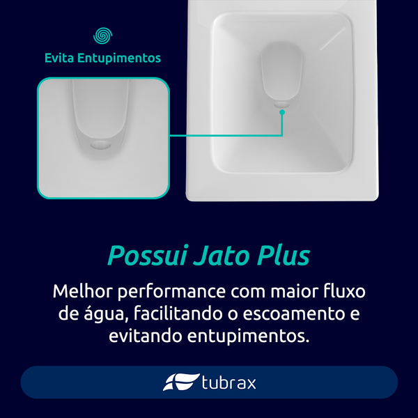 Vaso Sanitário Monobloco Completo - Caixa Acoplada Privada Diamante - Tubrax - Imagem 7